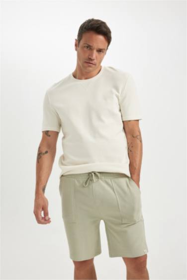 Slim Fit Elastic Waisted Shorts