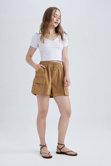 Relax Fit Gabardine Shorts