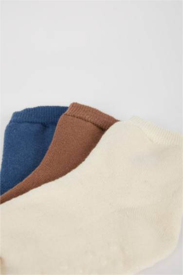 Erkek Bebek Kaydırmaz Taban 3'lü Pamuklu Uzun Çorap