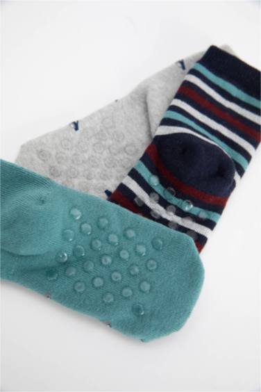 جوارب طويل قطن ولادي - 3 قطع