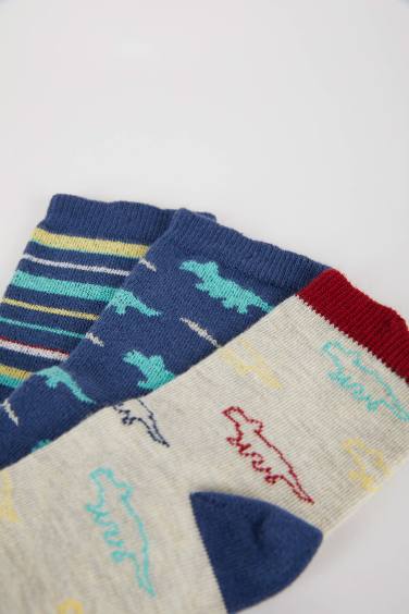 Длинные носки из хлопка для малышей мальчиков, 3 пары