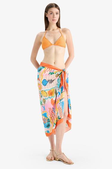 Jupe de plage en satin imprimé Coupe régulière de Fall in Love