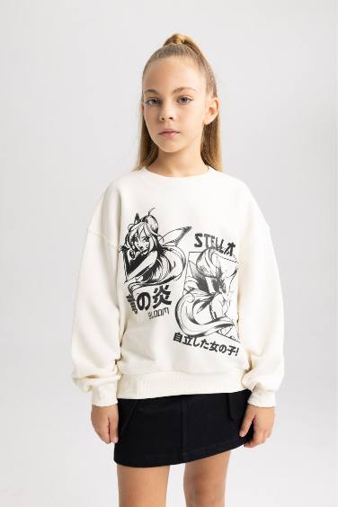 Kız Çocuk Winx Club Bisiklet Yaka Sweatshirt