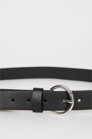 Kadın Oval Toka Suni Deri Jean Kemeri