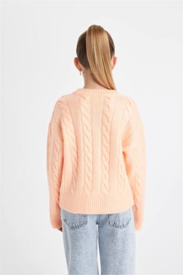 Pull en tricot à col rond Coupe régulière pour Fille