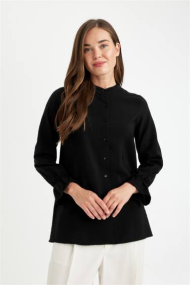 Regular Fit Basic Düz Uzun Kollu Gömlek