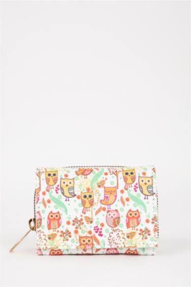 Kadın Desenli Suni Deri Cüzdan