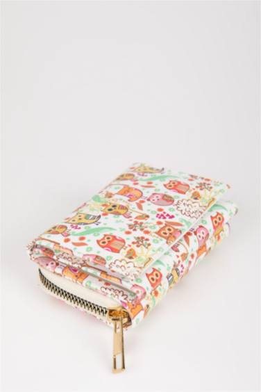 Kadın Desenli Suni Deri Cüzdan