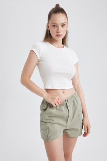 Coool Fitted Fitilli Kaşkorse Kısa Kollu Tişört