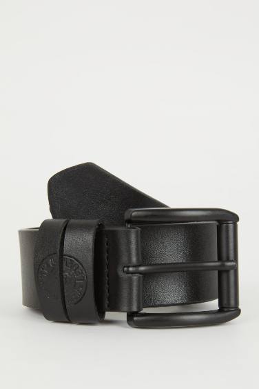 Man Faux Leather Belt