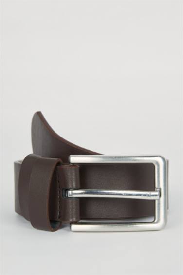 Man Faux Leather Classic Belt