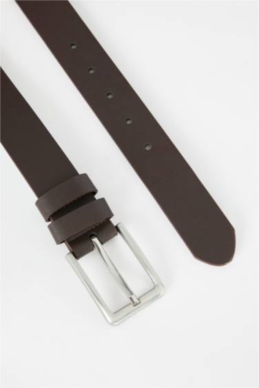 Man Faux Leather Classic Belt