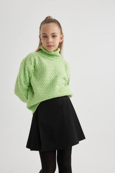 Girl Oversize Fit Turtleneck Pullover