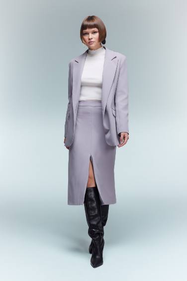 Pencil Skirt Lined Normal Waist Midi Skirt