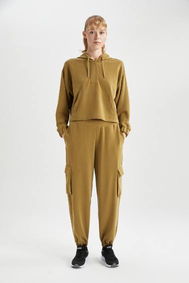 بنطلون سويت بانتس كارجو اوفر سايز بجيب من DeFactoFit