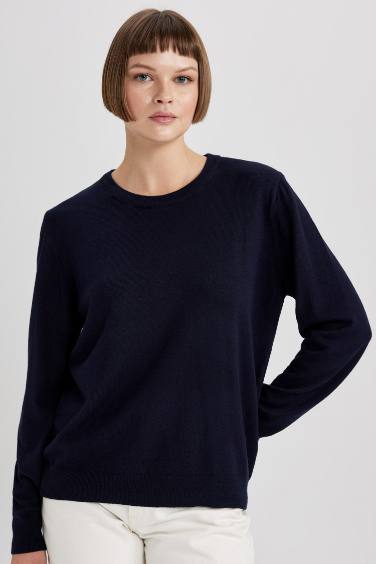 Regular Fit V Neck Premium Soft Wool Textured Knitted Pullover