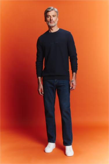 سويت شيرت مطبوع قصة عادية برقبة مستديرة