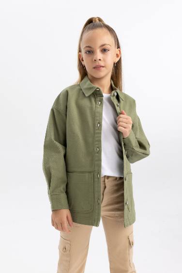 Girl Gabardine Long Sleeve Shirt