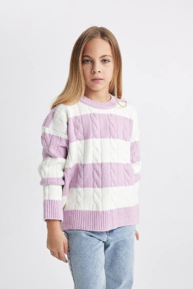 Girl Regular Fit Crew Neck Pullover