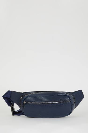 Man Faux Leather Waist Bag