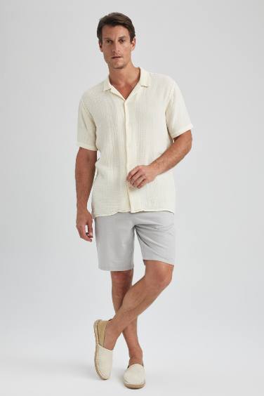 Regular Fit Linen Look Shorts