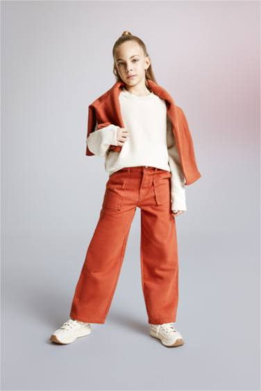 Sweat- Shirt Coupe Oversize Col Rond Pour Fille