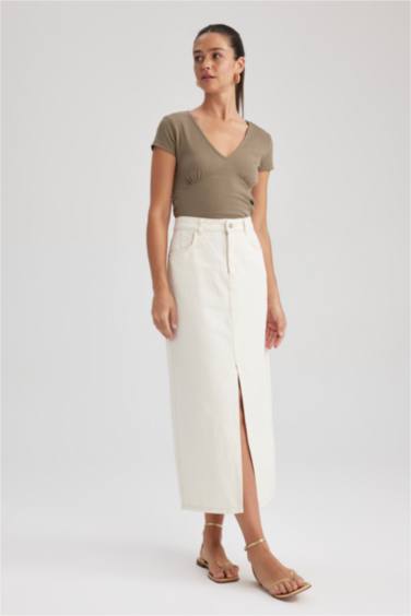 Slim Fit V-Neck Camisole Short Sleeve T-Shirt