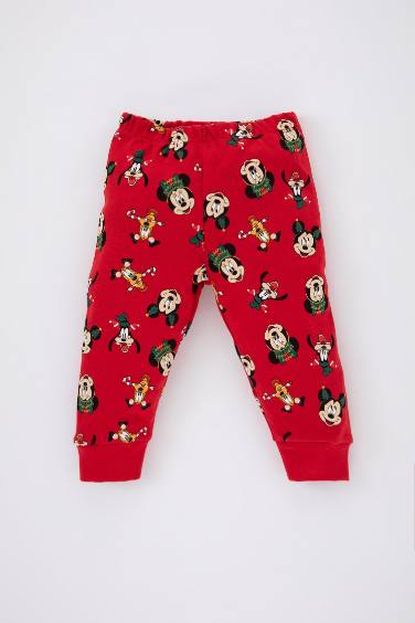 2 piece Regular Fit Crew Neck Mickey & Minnie Licensed Knitted Pyjamas