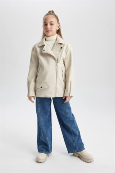 Куртка из искусственной кожи водоотталкивающая ткань оверсайз из искусственной кожи для девочек