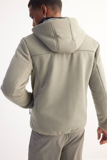 جاكيت سليم فيت بغطاء للرأس و سحاب من DeFactoFit