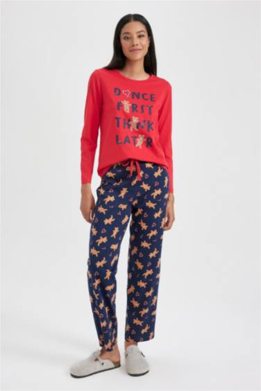 طقم قصة عادية كم طويل من Fall in Love - قطعتين