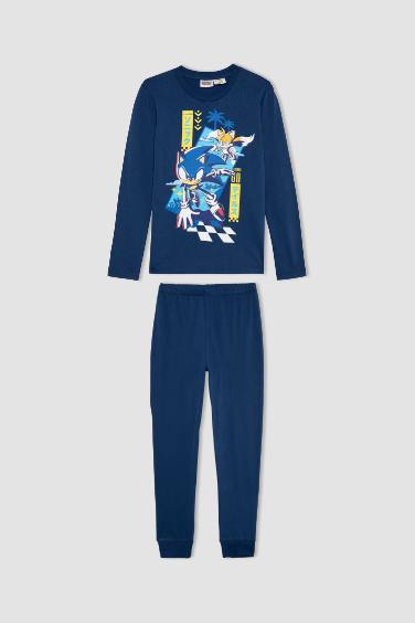 Boy Printed Long Sleeve Cotton 2 Piece Pajama Set