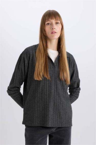 Кофта свободного крою з вирізом поло Камзол для жінок