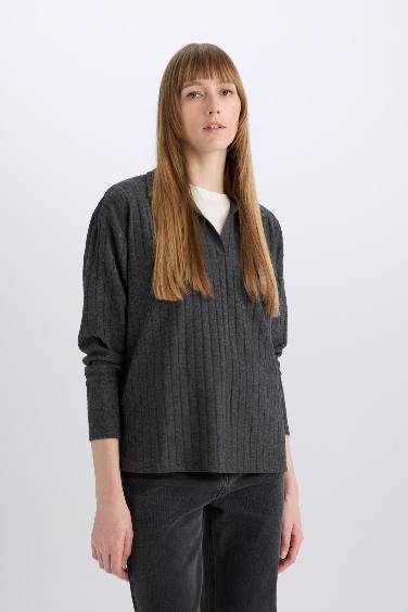 Кофта свободного крою з вирізом поло Камзол для жінок