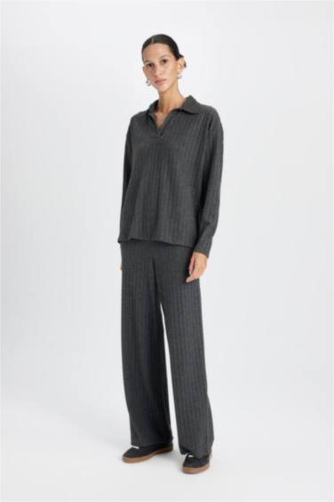 Normal Bel Eşofman Altı Fitilli Kaşkorse Kumaş Basic Düz