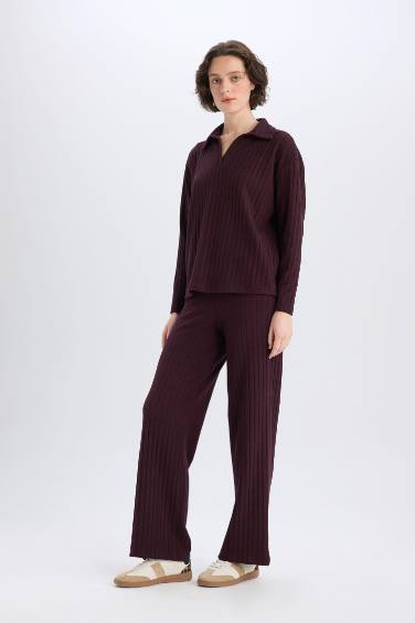 Normal Waist Corduroy Camisole Fabric Basic Wide Leg Sweatpants