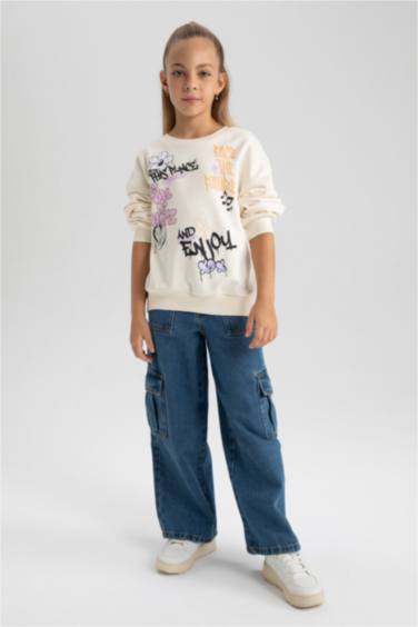 Oversize Fit Crew Neck Sweatshirt