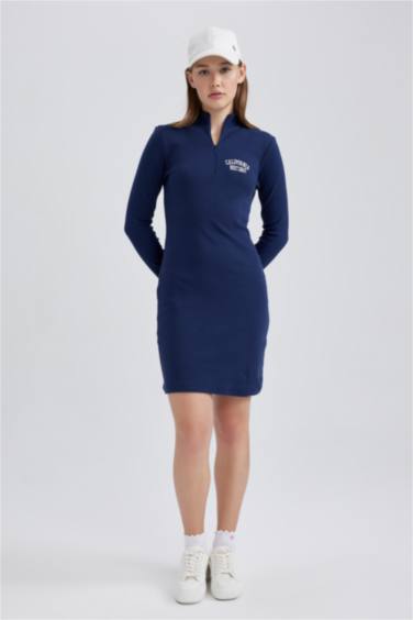 Bodycon Half Turtleneck Camisole Mini Dress