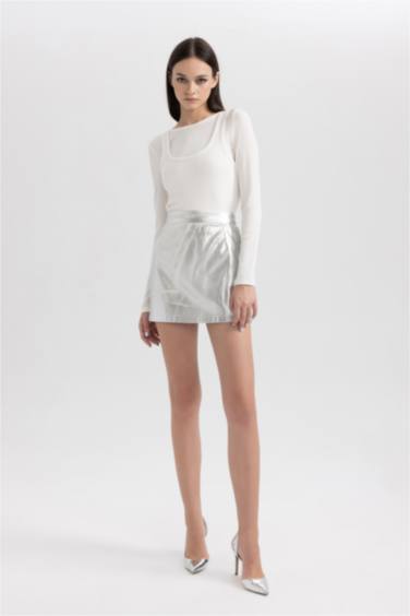Coool A Kesim Parlak Mini Etek