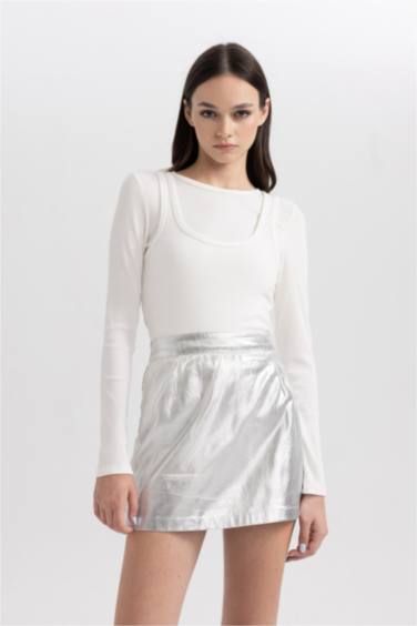 Coool A Kesim Parlak Mini Etek