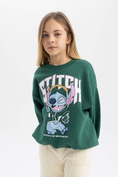 Girl Disney Lilo & Stitch Oversize Fit Crew Neck Sweatshirt