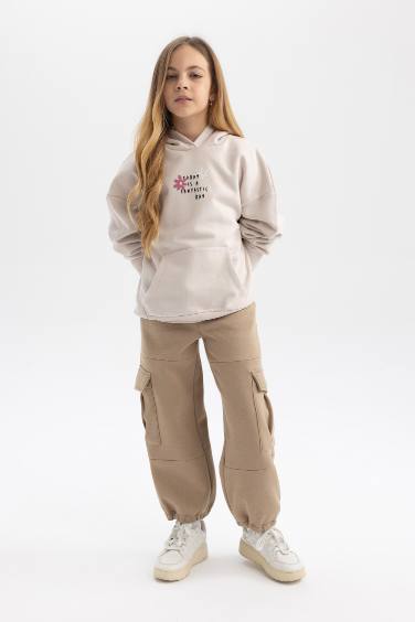 Girl Cargo Fit Thick Sweatpants