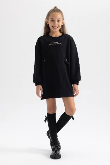 Girl Printed Sweat Dress