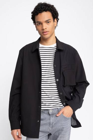 Relax Fit Long Sleeve Shirt Jacket