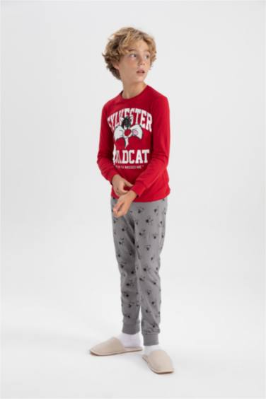 طقم بيجاما اولادي قصة عادية من لوني تونز - قطعتين