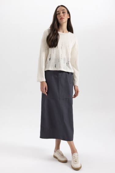 Gabardine Maxi Skirt