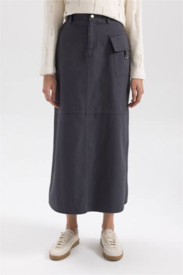 Gabardine Maxi Skirt