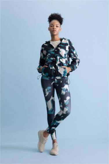 DeFactoFit Loose Fit Camouflage Patterned Sports Sweatshirt