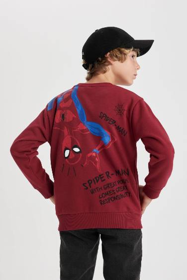 Regular Fit Spiderman Licensed Crew Neck Sweatshirt