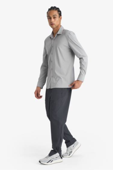 Slim Fit Dar Kesim Çift Cepli Fermuarlı Paça Dokuma Jogger